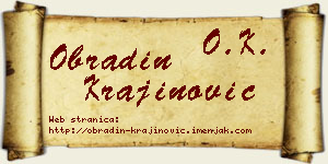 Obradin Krajinović vizit kartica